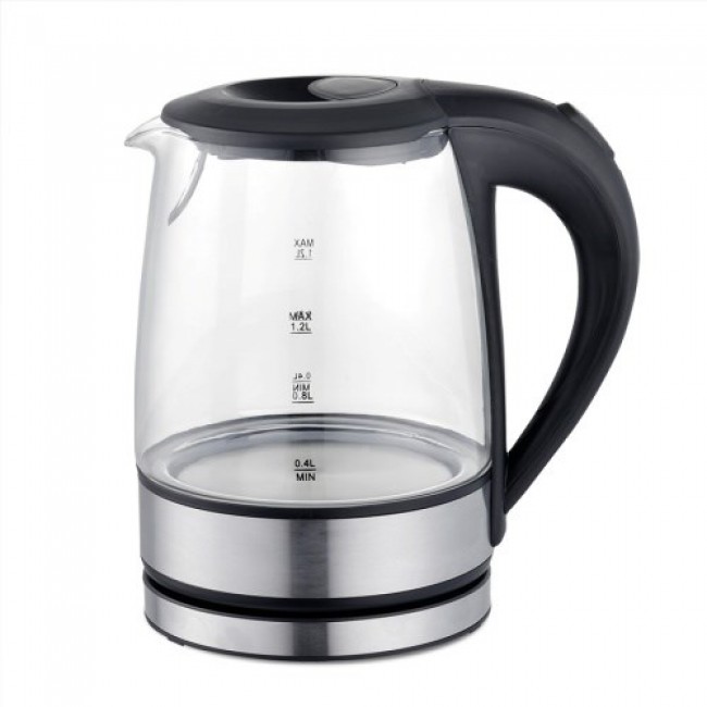 Maestro MR-062-Black Glass Electric Kettle 1,2 L