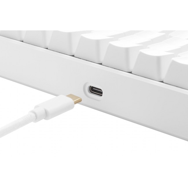 Deltaco Gaming GAM-100-W-DE keyboard USB + RF Wireless + Bluetooth QWERTZ German White