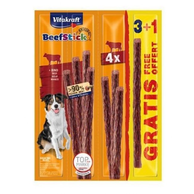VITAKRAFT Beef Stick Beef - dog treat - 3+1