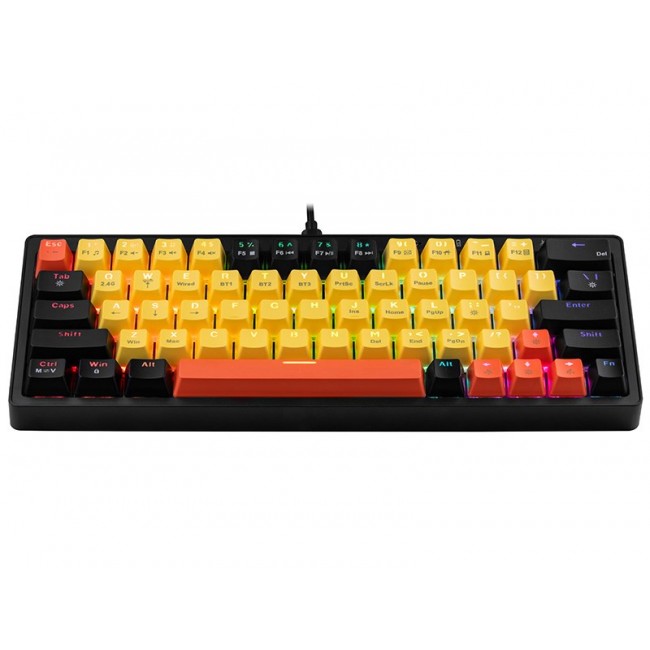 Tracer EVO2 keyboard Gaming USB + RF Wireless + Bluetooth QWERTY English Black, Orange, Yellow