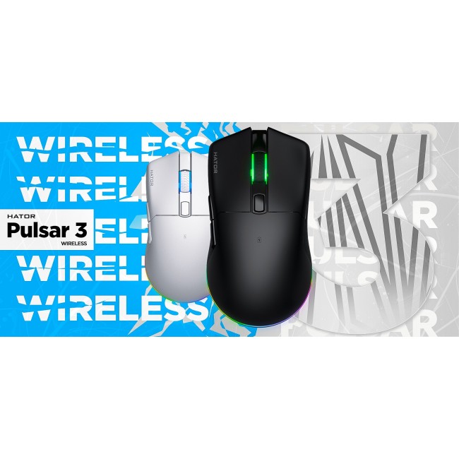 HATOR Pulsar 3 Wireless, white - Optical Yellow 100M Switches PixArt PMW 3311 (HTM631) HATOR Pulsar 3 Wireless, white - Optical Yellow 100M Switches PixArt PMW 3311 (HTM631)