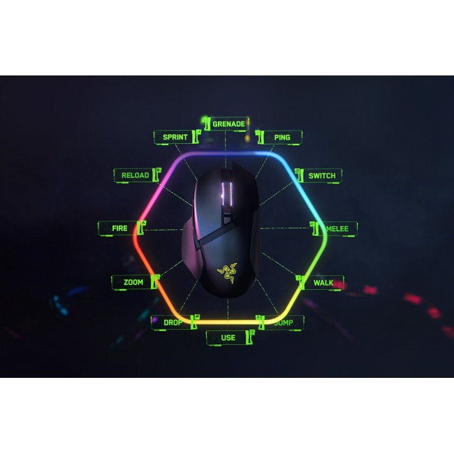 Razer Basilisk V3 Pro mouse Right-hand RF Wireless + Bluetooth + USB Type-C Optical 30000 DPI