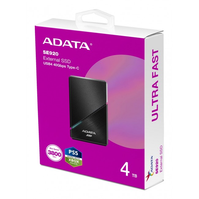 ADATA SE920 Thunderbolt technology 4 TB USB Type-C USB4 Gen 3x2 Black