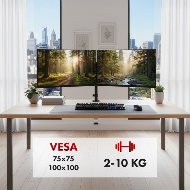 Maclean 2 monitor mount, gas spring, 17