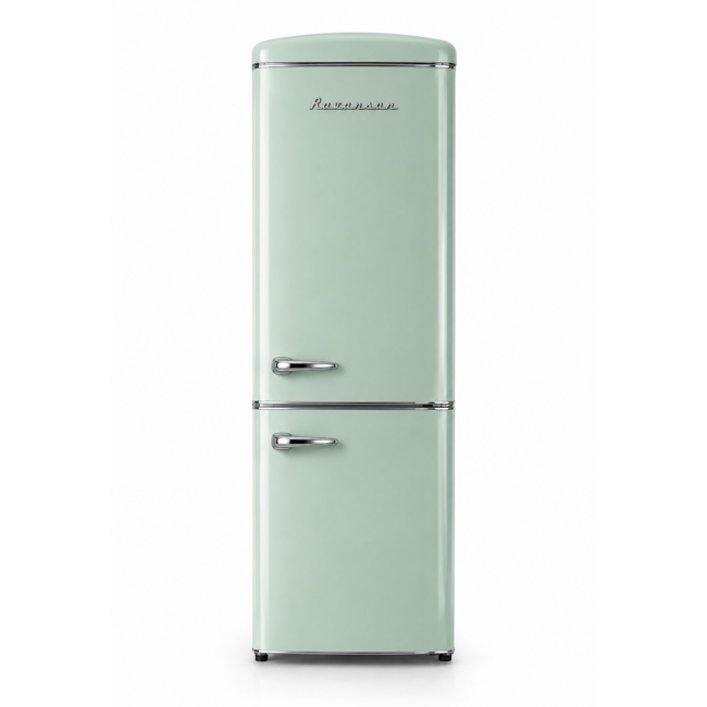 Ravanson LKK-315RM Retro Fridge 597 mm x 707 mm x 1943 mm | 315 l | Total No Frost | Energy Class E | mint