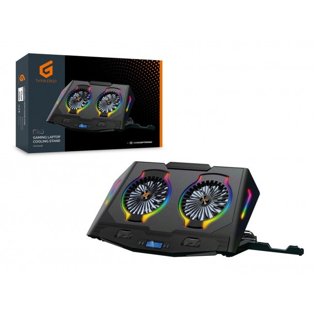Conceptronic THYIA ERGO 2-Fan Gaming Laptop Cooling Stand