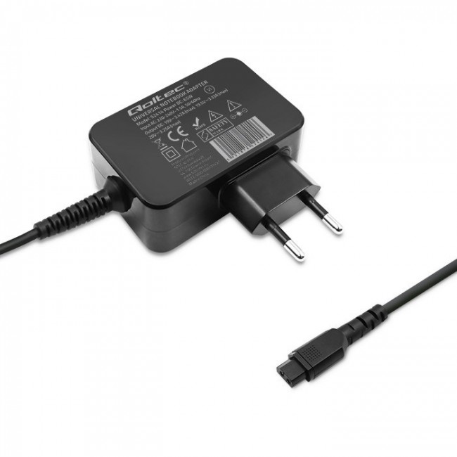 Qoltec 52414 Universal power adapter for laptop 65W | Automatic | MultiPlug | 10 plugs Qoltec 52414 Universal power adapter for laptop 65W | Automatic | MultiPlug | 10 plugs