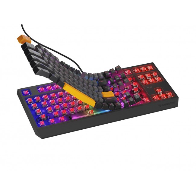 GENESIS Thor 230 TKL keyboard Gaming USB + RF Wireless + Bluetooth QWERTY Black, Grey, Orange