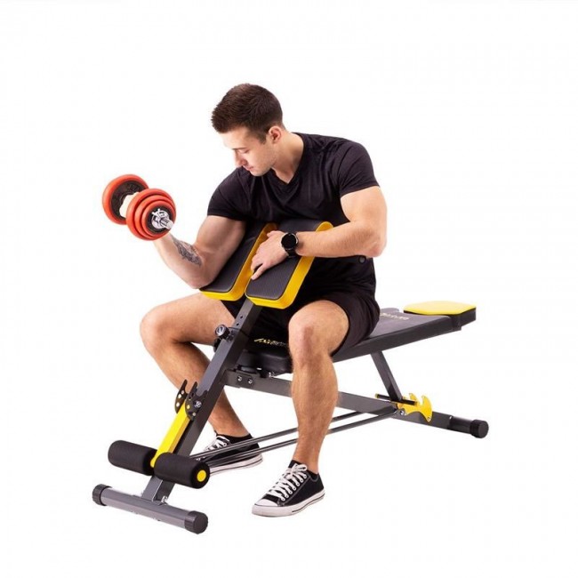 HMS Fitness LSR8311 Flat weight training bench Adjustable seat Home Black, Yellow HMS Fitness LSR8311 Flat weight training bench Adjustable seat Home Black, Yellow