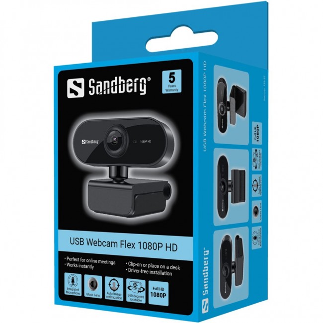 Sandberg USB Webcam Flex 1080P HD Sandberg USB Webcam Flex 1080P HD