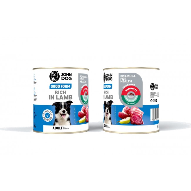 JOHN DOG Good Form Rich in lamb - wet dog food - 800g