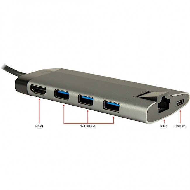 Inter-Tech GDC-802 Wired USB 3.2 Gen 1 (3.1 Gen 1) Type-C Grey