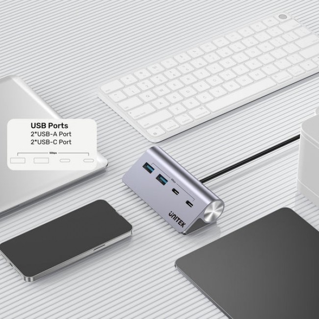 UNITEK H1337AGY01 interface hub USB 3.2 Gen 1 (3.1 Gen 1) Type-C 5000 Mbit/s Grey