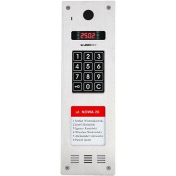 Laskomex CP-2533NR-040 Narrow vertical audio panel, stainless steel, with RFID reader and LONGER list of tenants (compatible with KAM3-1 module)