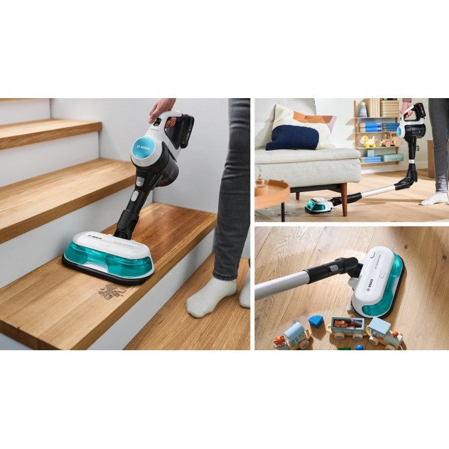 Bosch BCS71HYG4 Cordless 2-in-1 hoover, vacuuming and mopping Unlimited 7 ProHygienic Aqua White Bosch BCS71HYG4 Cordless 2-in-1 hoover, vacuuming and mopping Unlimited 7 ProHygienic Aqua White