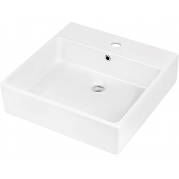Ceramic countertop/wall washbasin with space for a tap - 50x50 cm