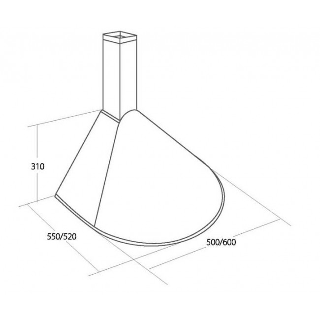Chimney Hood AKPO WK-5 RONDO TURBO 50 INOX Chimney Hood AKPO WK-5 RONDO TURBO 50 INOX