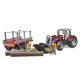 BRUDER Massey Ferguson + Frontloader and timber trailer