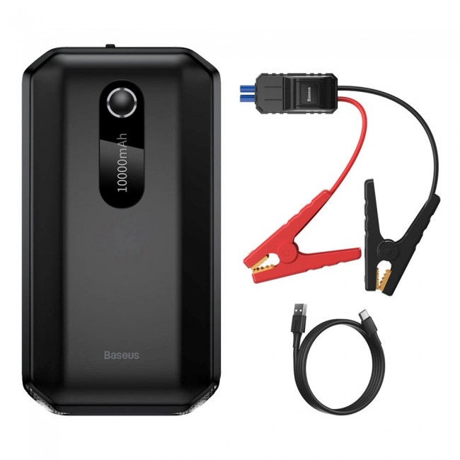 Baseus BS-CH001 - starting device, booster 10000 mAh 12V (1000 A / 500 A) + crocodile clips (black)