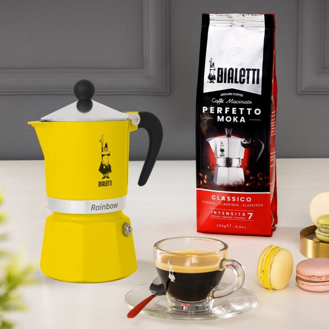Bialetti Rainbow Moka pot Black, Yellow