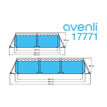 AVENLI grey frame pool, 300x207x66