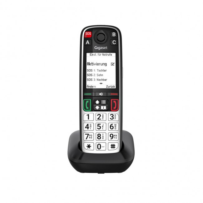 Gigaset EASY 500 Analog/DECT telephone Caller ID Black, Silver