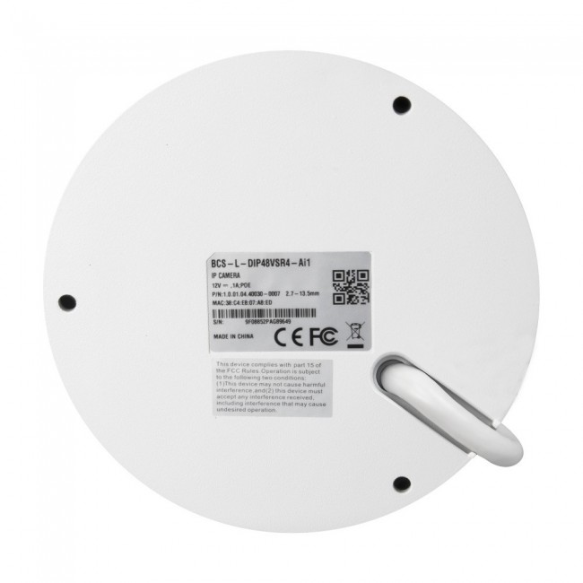 BCS BCS-L-DIP48VSR4-Ai1 Dome IP security camera Indoor & outdoor 3840 x 2160 pixels Ceiling/wall