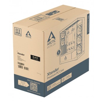 ARCTIC Xtender VG (Mirror Black) Premium E-ATX PC Case with Vertical GPU Mounting