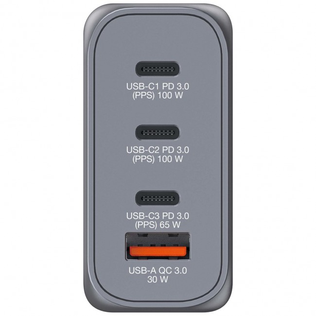 Verbatim GNC-100 GaN Charger 4 Port 100W USB A/C (EU/UK/US)