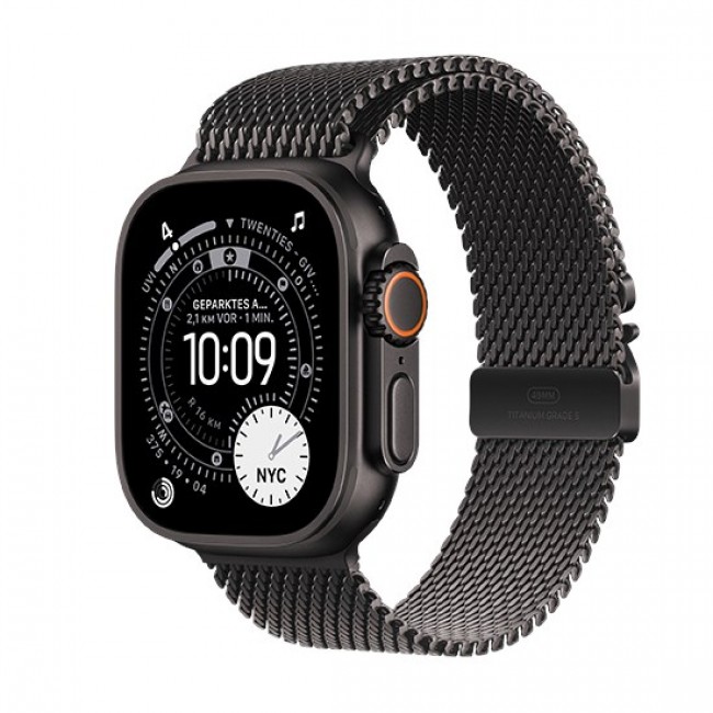 Apple Watch Ultra 3 GPS + Cellular 49mm Black Titanium Case with Black Titanium Milanese Loop - Medium Apple Watch Ultra 3 GPS + Cellular 49mm Black Titanium Case with Black Titanium Milanese Loop - Medium