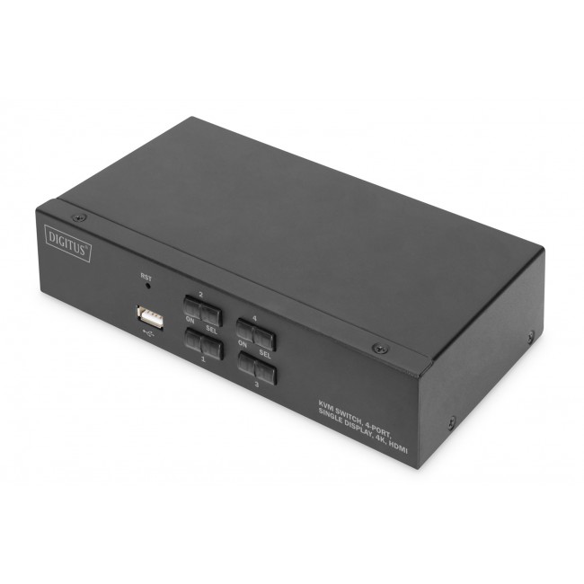 Digitus KVM Switch, 4 Port, Single Display, 4K, HDMI Digitus KVM Switch, 4 Port, Single Display, 4K, HDMI