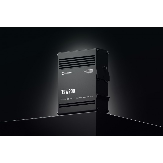 Teltonika TSW200 Unmanaged Gigabit Ethernet (10/100/1000) Power over Ethernet (PoE) Black