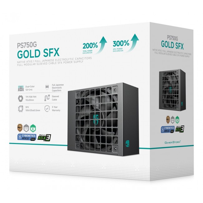 Gamer Storm PS750G power supply unit 750 W 20+4 pin ATX SFX Black Gamer Storm PS750G power supply unit 750 W 20+4 pin ATX SFX Black