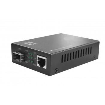 LevelOne RJ45 to SFP Gigabit Media Converter, PoE PSE