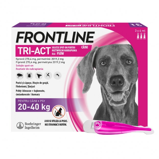 FRONTLINE Tri-act L 20-40 kg - Parasite drops for dogs - 3 x 4 ml.