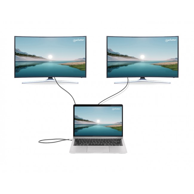 MANHATTAN 10-in-1 4K USB-C PD Dockingstation 2xHDMI
