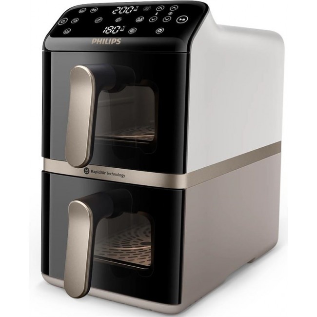 Philips 4000 series NA462/80 fryer Double 10 L Stand-alone 2750 W Hot air fryer Black, Gold, Grey