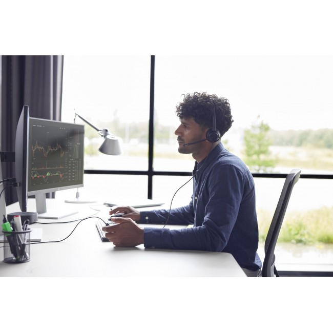 POLY EncorePro 320 with Quick Disconnect Binaural Headset TAA Wired Headband Office/Call Centre USB Type-A Black