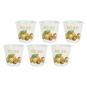 LA PORCELLANA BIANCA LIQUORELLI Set of 6 nocino liqueur glasses 75 ml