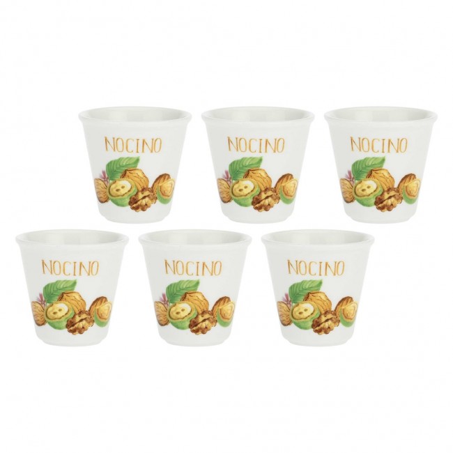 LA PORCELLANA BIANCA LIQUORELLI Set of 6 nocino liqueur glasses 75 ml LA PORCELLANA BIANCA LIQUORELLI Set of 6 nocino liqueur glasses 75 ml