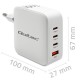 Qoltec 140W GaN Wall Charger | 5-20V | 2.5-5A | 3 x USB-C PD | 1 x USB QC 3.0 | White