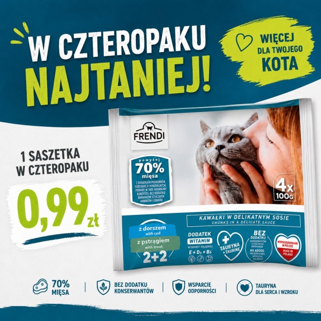 FRENDI Cod and trout in sauce box wet cat food 4x100g