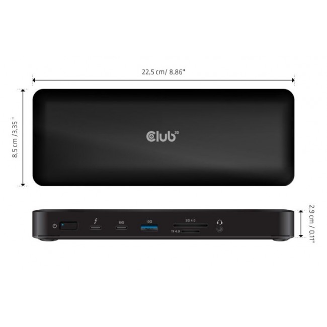CLUB3D CSV-1583 laptop dock/port replicator Wired Thunderbolt 4 Black