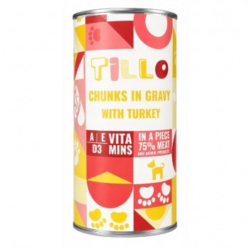 TILLO Chunks in gravy Turkey - wet dog food - 1250g