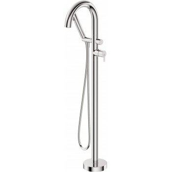 Freestanding bath faucet with shower set