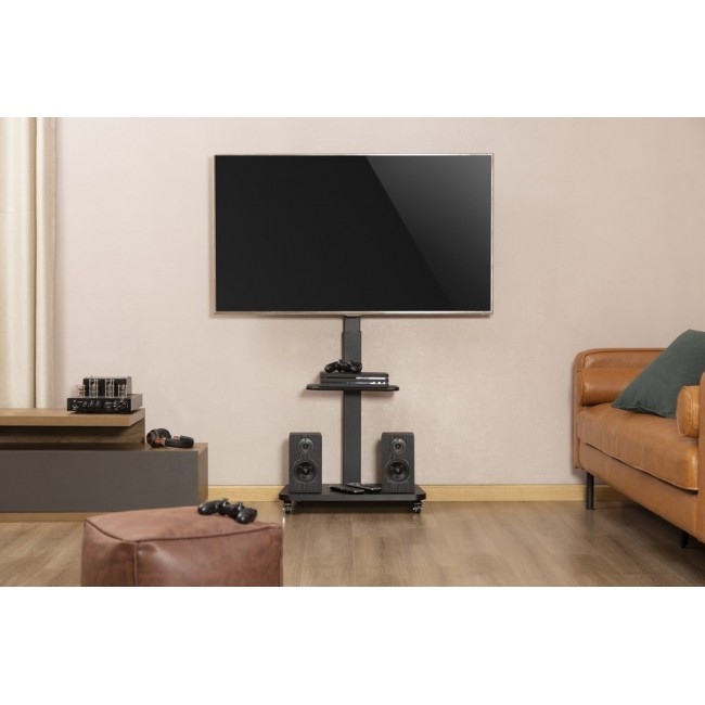 Gembird TVS-75S-02 TV floor stand with caster wheels, 37