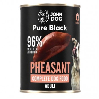 JOHN DOG Pure Black Mono Pheasant - wet dog food - 400g