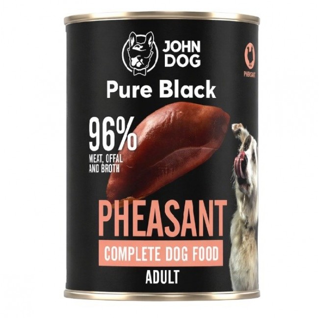 JOHN DOG Pure Black Mono Pheasant - wet dog food - 400g