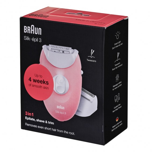 BRAUN Silk- pil 3 SE3-277 Epilator, White and Pink