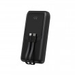 Gembird PB20-PD20-LCD-01 Fast charging power bank with integrated cables, 20W, 20000 mAh, black